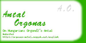 antal orgonas business card